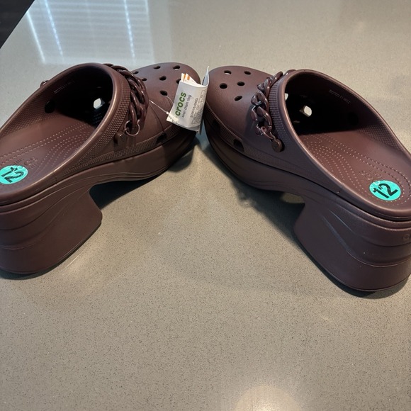 Crocs Siren Chain Clog Dark Cherry  Men's 10 Women's 12 Platform Heels New Tag - Picture 5 of 6